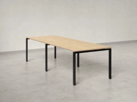 Cтол для переговоров, на П-образном каркасе 2200x1000x750 RM080-220x100 Вяз Швейцарский светлый/Черный