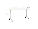 Стол складной, мобильный 1600x600x750 RM011-16x6 Белый/Белый