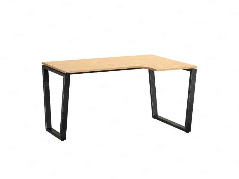 Стол угловой, U-опора, правый 1800x700/900x750, RM050-18x7-9 Вяз Швейцарский светлый/Черный