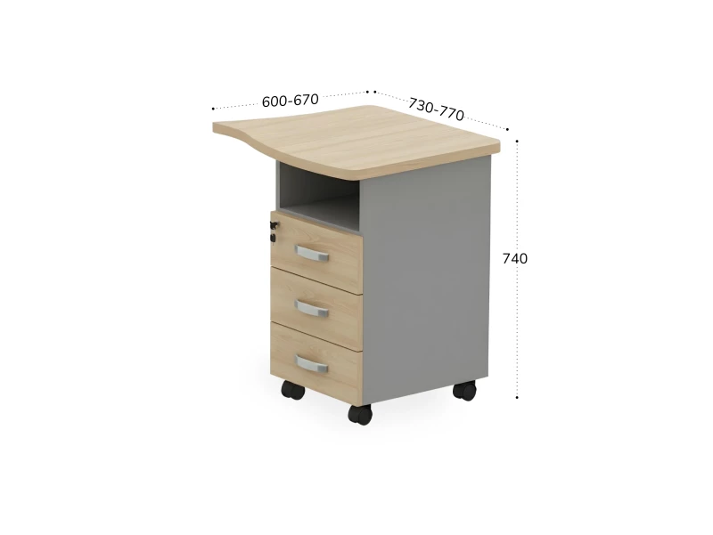 BRL RB090-77х67R Тумба приставная правая 770х670х740 Акация/Серый вулканический