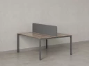 Бенч-система, 2 рабочих места, с одним тканевым экраном 1600x1400x750 RM165-1-16x14 Дуб Маувелла/Серый