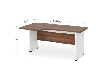 Угловое рабочее место левое 1600х950х740 RB085-160х95L Орех Вармия/Белый