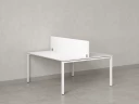 Бенч-система, 2 рабочих места, с одним экраном ЛДСП 1600x1200x750 RM165-2-16x12 Белый/Белый