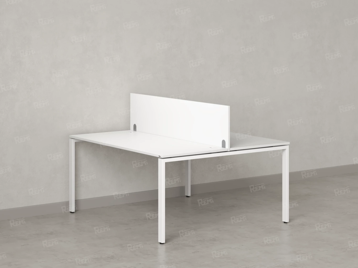 Бенч-система, 2 рабочих места, с одним экраном ЛДСП 1600x1200x750 RM165-2-16x12 Белый/Белый