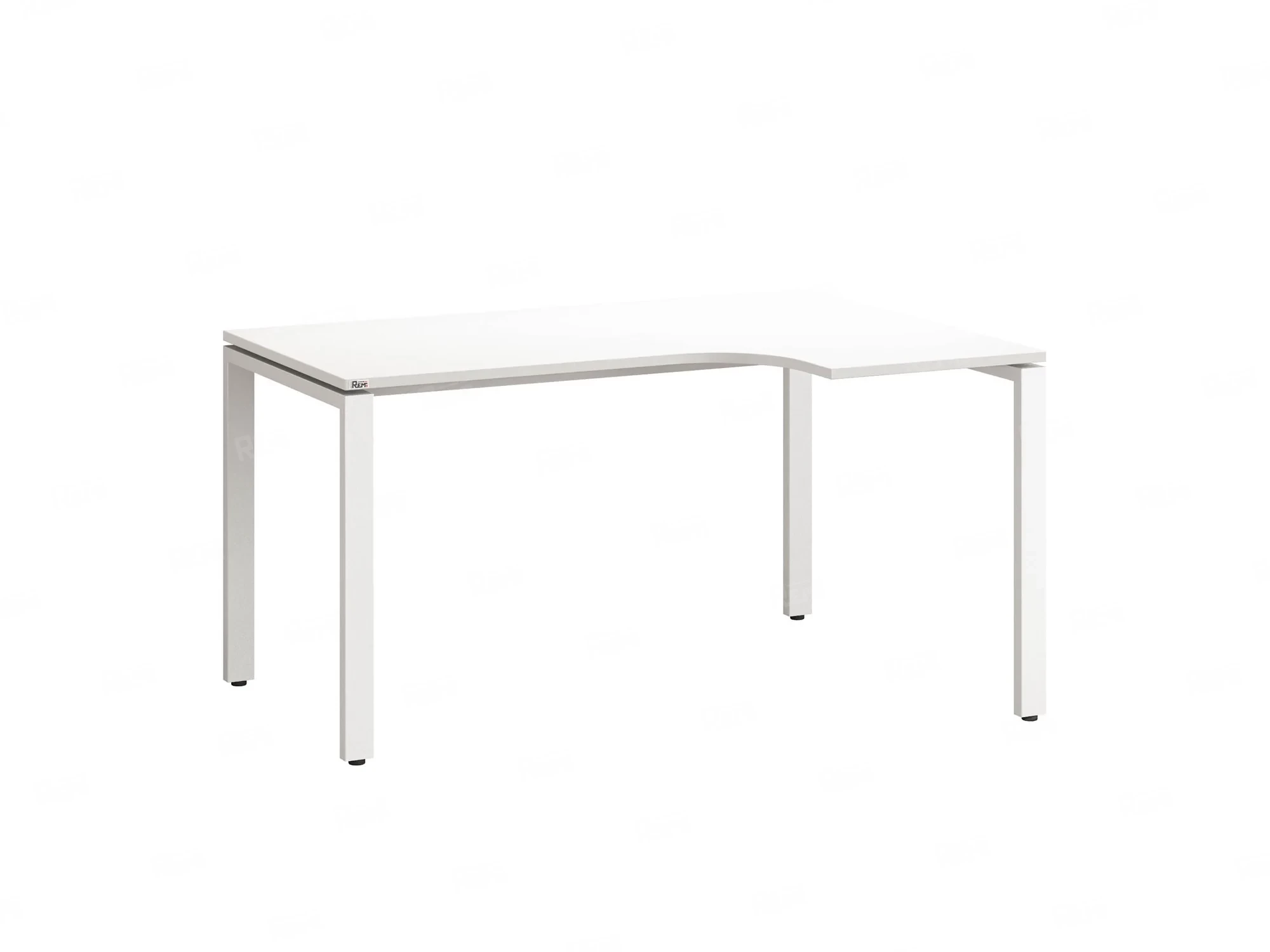 Стол угловой, П-опора, правый 1800x600/900x750, RM052-18x6-9 Белый/Белый