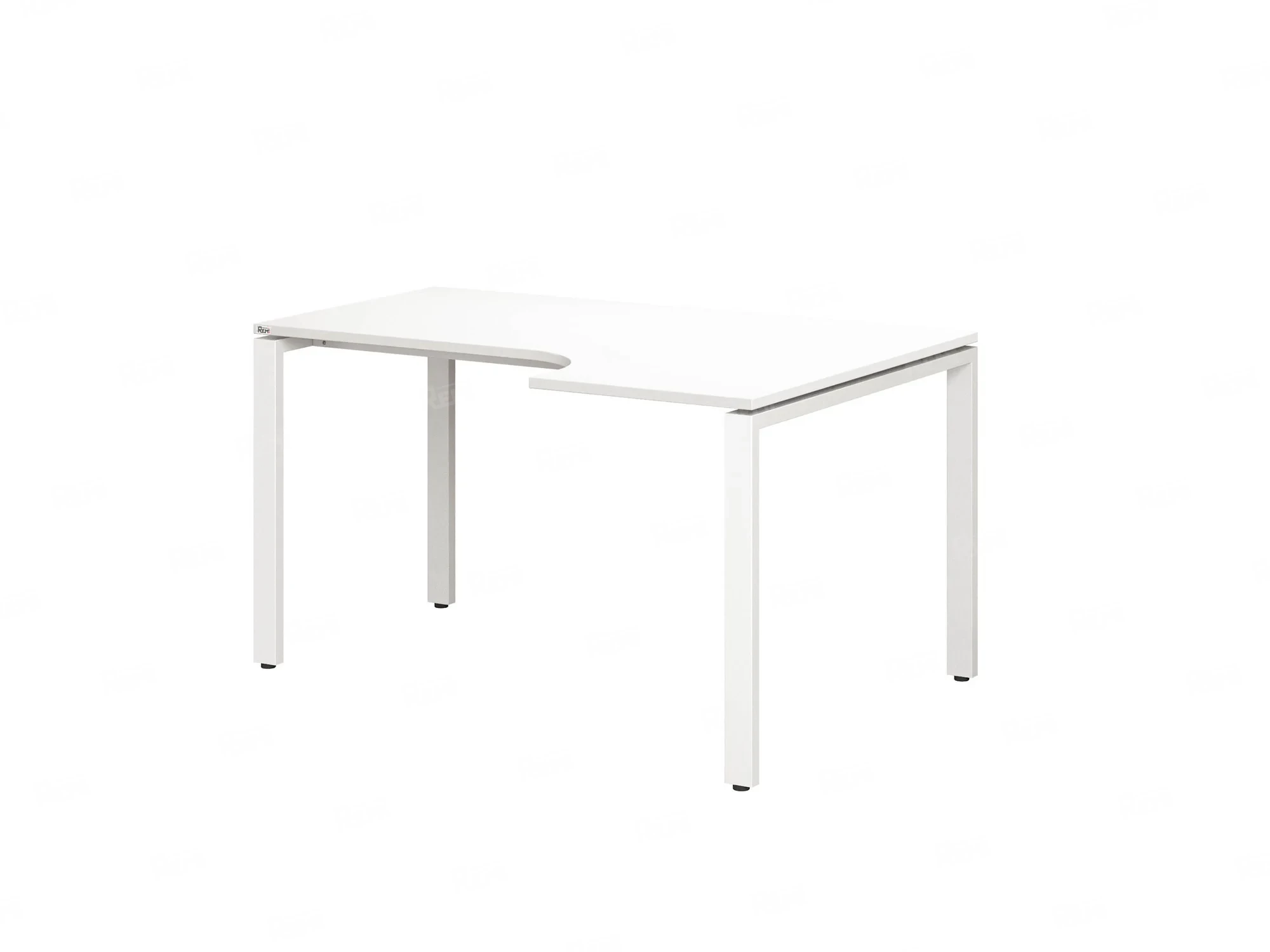 Стол угловой, П-опора, правый 1800x600/900x750, RM052-18x6-9 Белый/Белый