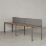 Бенч-система в 1 ряд, 2 рабочих места 2 тканевых экранов 2000x800x750 RM167-3-20x8 Дуб Юстус/Серый