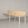 Бенч-система в 1 ряд, 2 рабочих места 2 ЛДСП экранов 2000x700x750 RM167-4-20x7 Вяз Швейцарский светлый/Белый