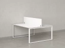 Бенч-система, 2 рабочих места, с одним экраном ЛДСП 1200x1400x750 RM169-2-12x14 Белый/Белый