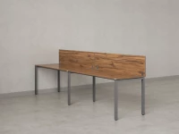 Бенч-система в 1 ряд, 2 рабочих места 2 ЛДСП экранов 2700x700x750 RM167-4-27x7 Дуб Юстус/Серый