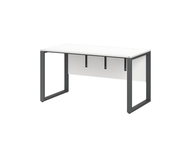 Стол прямой на О-образных опорах, экран ЛДСП 1200x800x750 RM006-12x8 Белый/Серый
