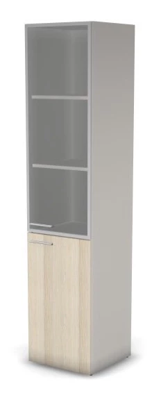 Шкаф комби RAC061 правый, прозрачное стекло 45,1x44,8x198,2см Сосна Аланд/Серый камень, Серия Аккорд / Accord. Серия Аккорд / Accord. Серия Аккорд / Accord