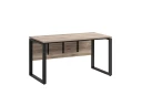 Стол прямой, О-опоры, экран ЛДСП,парящая стол-ца 1400x700x750 RM008-14x7 Дуб Маувелла/Черный