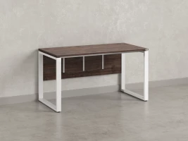 Стол прямой, О-опоры, экран ЛДСП,парящая стол-ца 1800x800x750 RM008-18x8 Дуб Апрельский шоколад/Белый