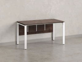 Стол прямой, П-опоры, экран ЛДСП,парящая стол-ца 1800x700x750 RM007-18x7 Дуб Апрельский шоколад/Белый