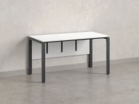 Стол прямой, П-опоры, экран ЛДСП,парящая стол-ца 800x800x750 RM007-8x8 Белый/Серый