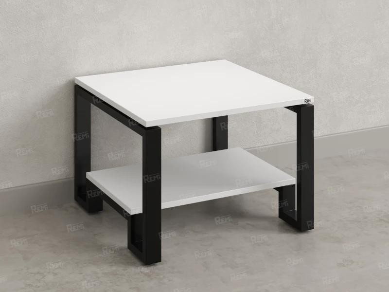 Журнальный стол с полкой 600x700x550 RM181-6x7 Белый/Черный