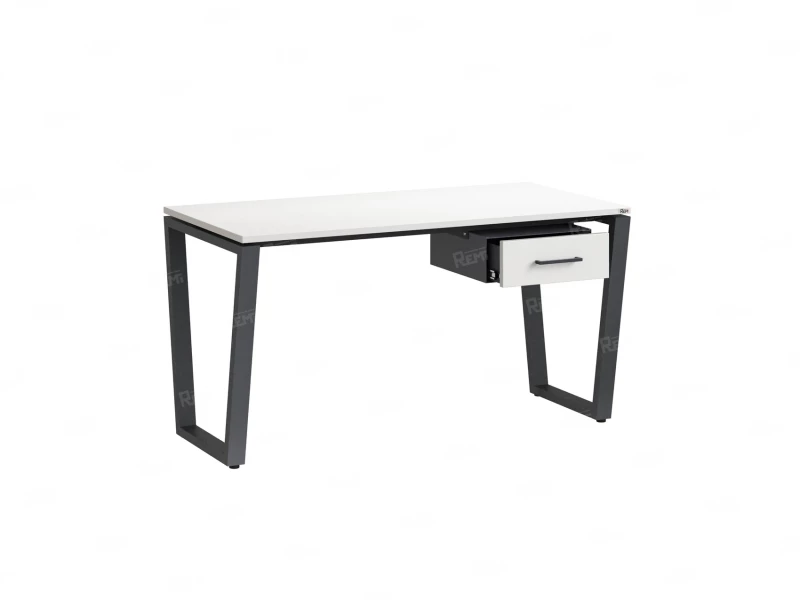 Стол прямой с подвесной тумбой, U-опора 1600x700x750 RM034-16x7 Белый/Серый