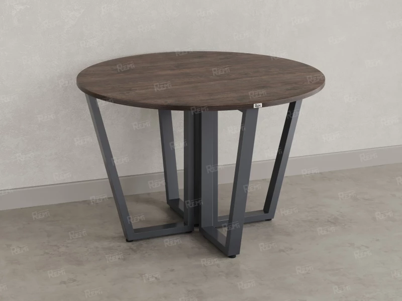 Круглый стол на U-образных опорах 1200x1200x750 RM188-12x12 Дуб Апрельский шоколад/Серый
