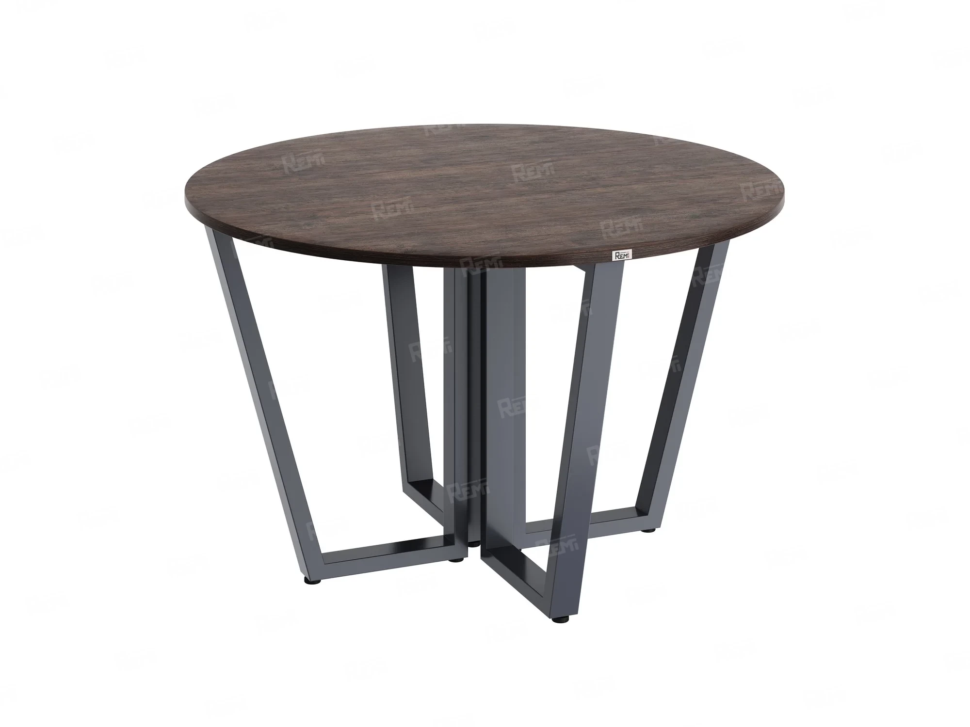 Круглый стол на U-образных опорах 1200x1200x750 RM188-12x12 Дуб Апрельский шоколад/Серый