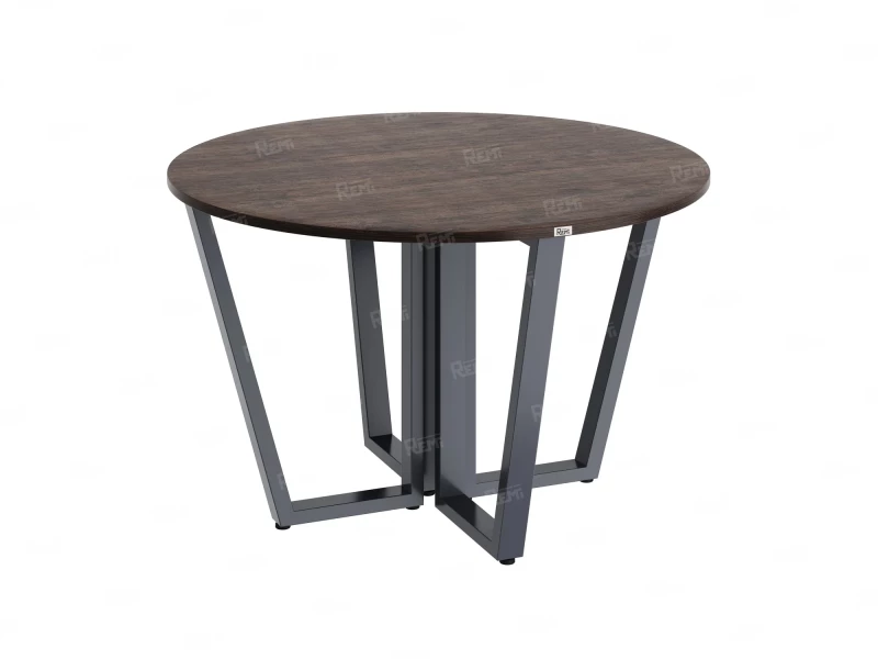 Круглый стол на U-образных опорах 1200x1200x750 RM188-12x12 Дуб Апрельский шоколад/Серый