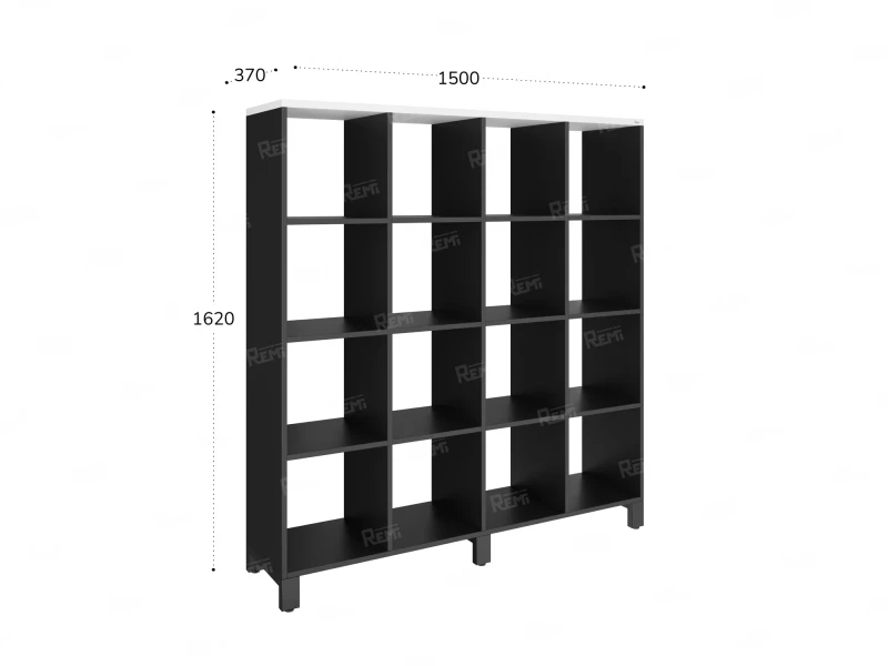 Стеллаж, 16 ячеек 1500х370х1620 RM140-15x37 Белый/Черный