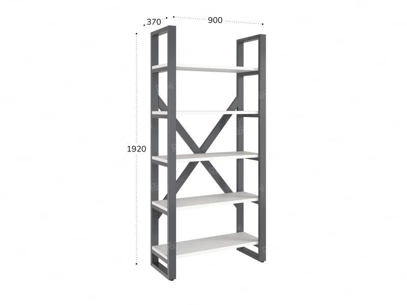 Стеллаж, 5 уровней 900x370x1920 RM131-90x37 Серый/Серый