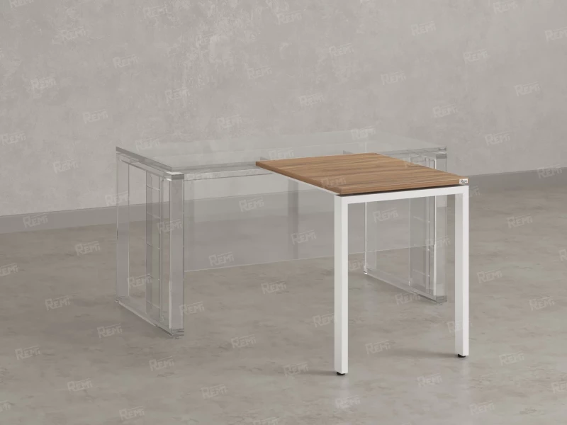 Брифинг прямой, с парящей столешнецей, на П-образном каркасе 1000x700x750 RM070-10x7 Юстус/Белый