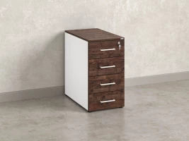 Тумба приставная, 4 ящика 400x800x750 RM121-40x80 Дуб Апрельский шоколад/Белый