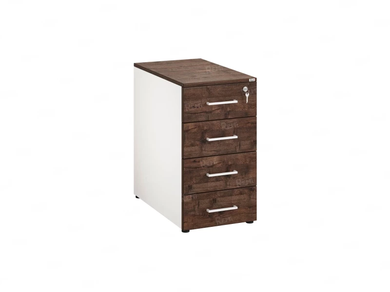 Тумба приставная, 4 ящика 400x800x750 RM121-40x80 Дуб Апрельский шоколад/Белый