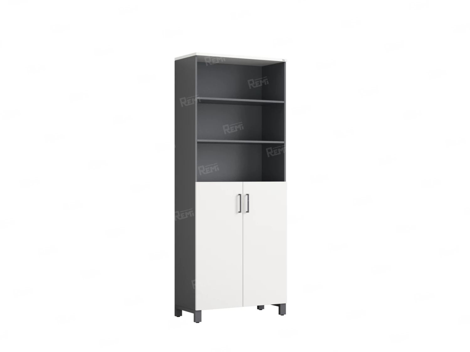 Шкаф комбинированный, 6 уровней 900x420x2200 RM154-90x41 Белый/Серый