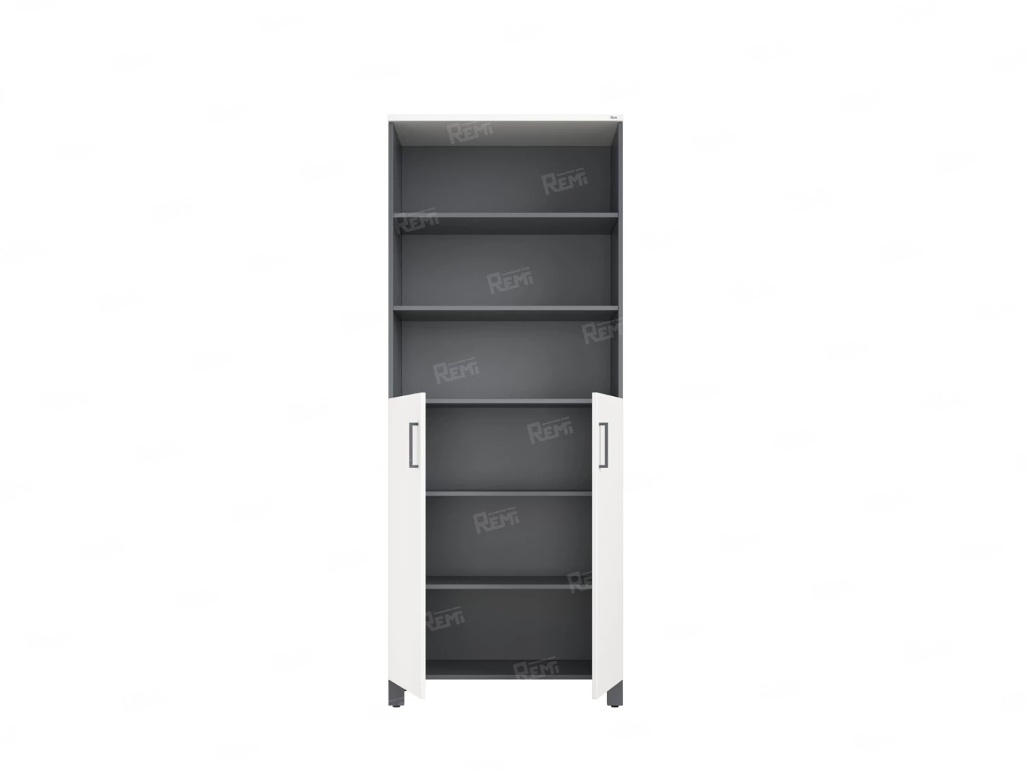 Шкаф комбинированный, 6 уровней 900x420x2200 RM154-90x41 Белый/Серый