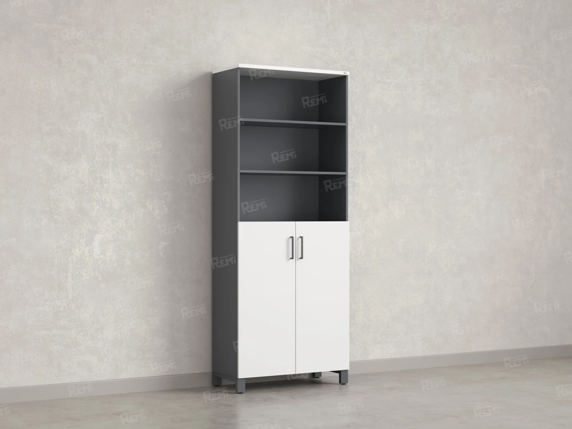 Шкаф комбинированный, 6 уровней 900x420x2200 RM154-90x41 Белый/Серый