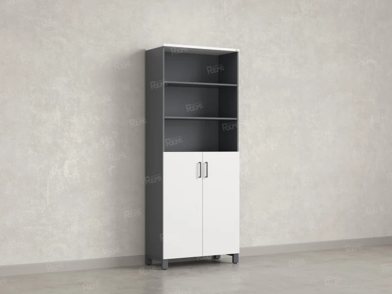 Шкаф комбинированный, 6 уровней 900x420x2200 RM154-90x41 Белый/Серый