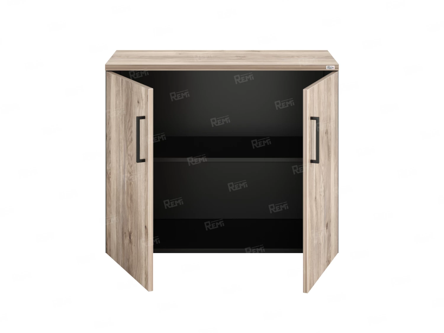 Шкаф низкий распашной, регулируемые опоры, 2 уровня 900x420x750 RM148-90x42 Дуб Маувелла/Черный