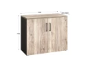Шкаф низкий распашной, регулируемые опоры, 2 уровня 900x420x750 RM148-90x42 Дуб Маувелла/Черный