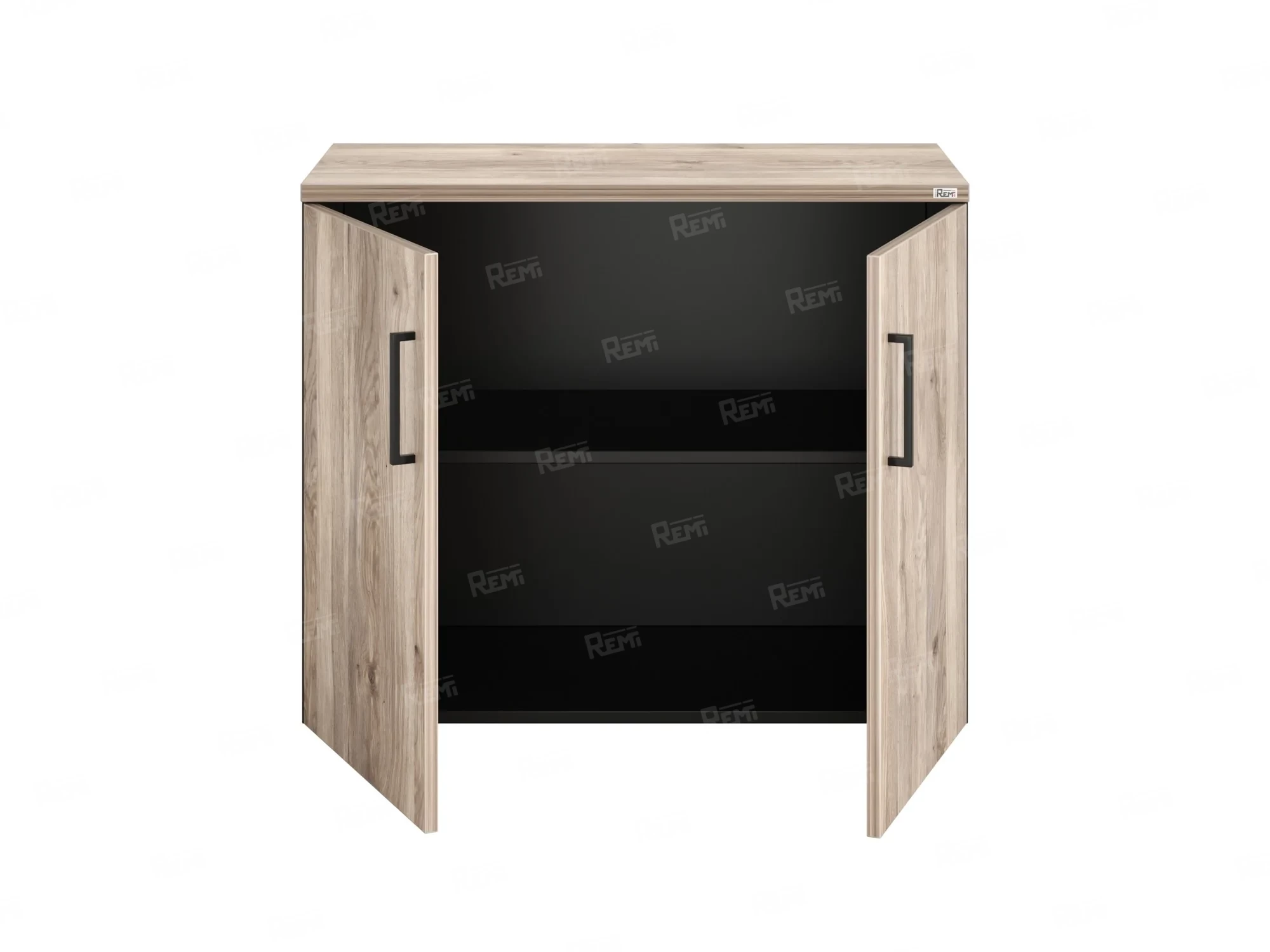 Шкаф низкий распашной, регулируемые опоры, 2 уровня 900x420x750 RM148-90x42 Дуб Маувелла/Черный