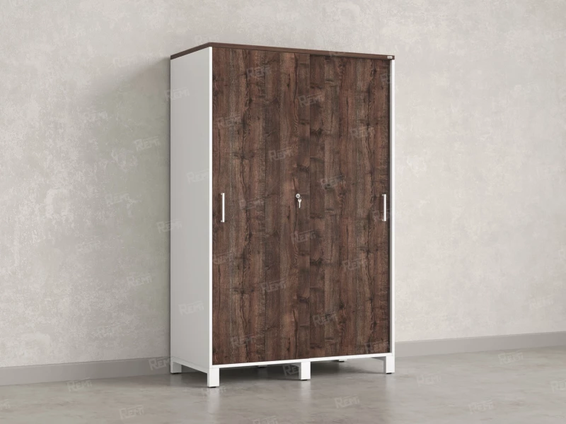 Шкаф-купе, штанга, 1 полка 1200x600x1900 RM163-90x60 Дуб Апрельский шоколад/Белый