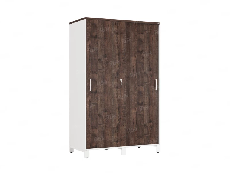 Шкаф-купе, штанга, 1 полка 1200x600x1900 RM163-90x60 Дуб Апрельский шоколад/Белый