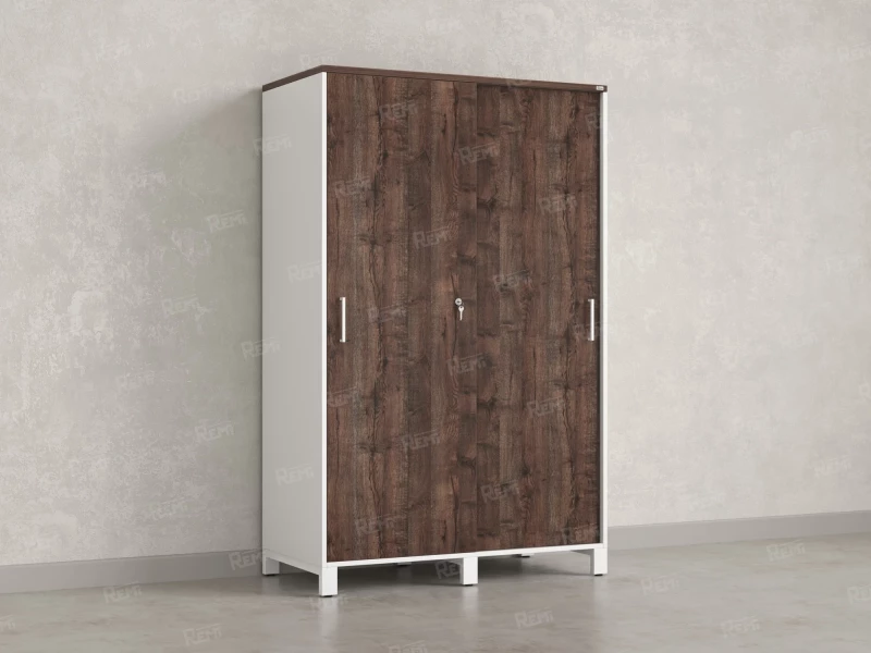 Шкаф-купе, штанга, 1 полка 1200x600x1900 RM163-90x60 Дуб Апрельский шоколад/Белый