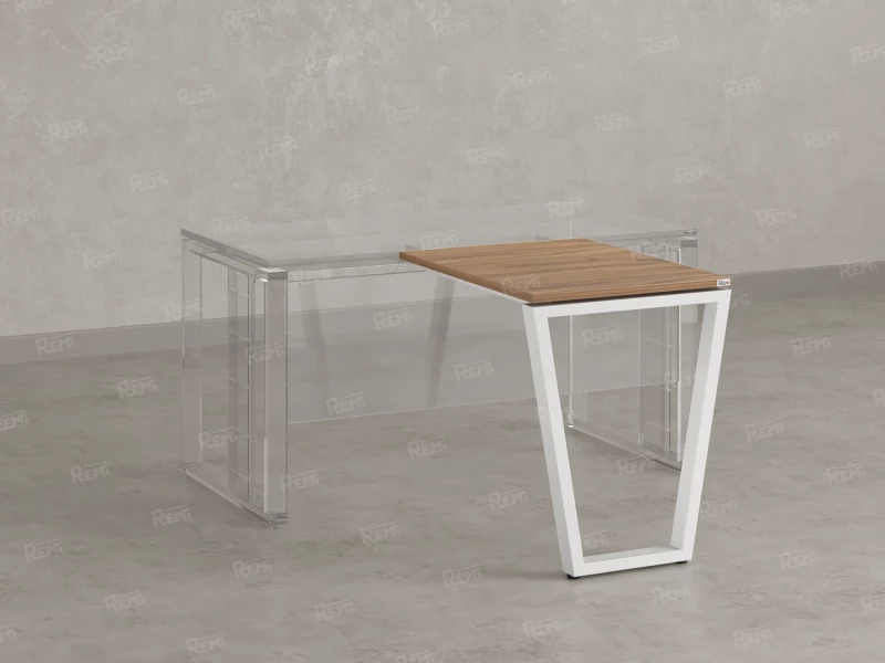 Брифинг прямой, с парящей столешнецей, на U-образном каркасе 1500x600x750 RM074-15x6 Юстус/Белый