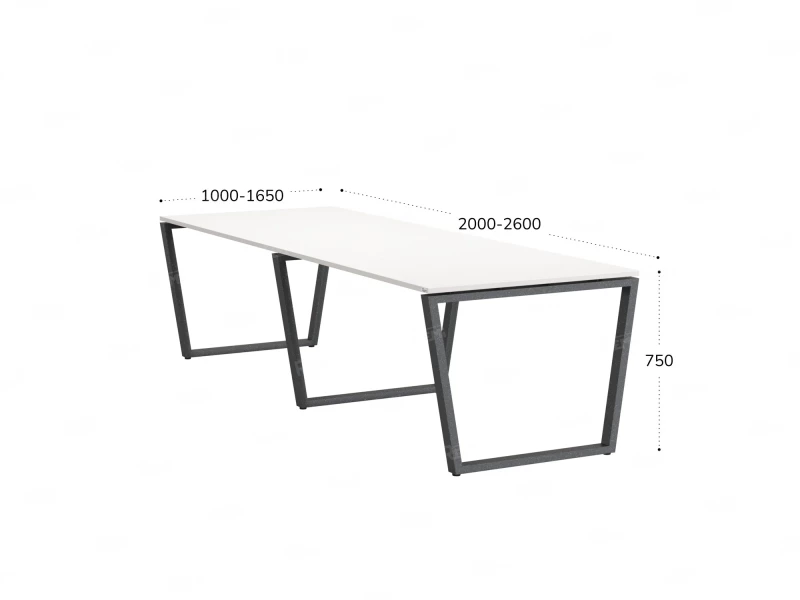 Cтол для переговоров, на V-обазном каркасе 2100x1450x750 RM082-210x145 Белый/Серый