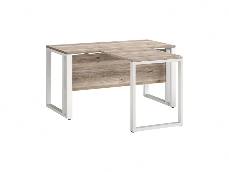 Стол с брифингом на О-образных опорах с экраном ЛДСП RM046-16x7 1600x2300x750 Дуб Маувелла/Белый