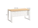Стол прямой на О-образных опорах с металлическим экраном 2000x900x750 RM042-20x9 Вяз Швейцарский светлый/Белый