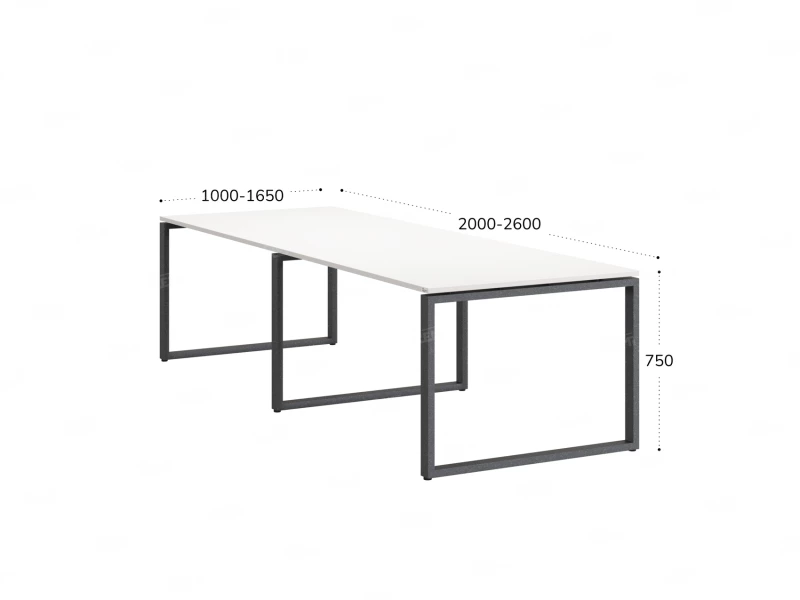 Cтол для переговоров, на О-обазном каркасе 2200x1250x750 RM081-220x125 Белый/Серый
