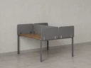 Бенч-система, 2 рабочих места, на П-образных опорах, 5 тканевых экрана 1800x1200x750 RM165-3-18x12 Дуб Юстус/Серый