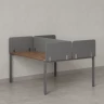 Бенч-система, 2 рабочих места, на П-образных опорах, 5 тканевых экрана 1800x1200x750 RM165-3-18x12 Дуб Юстус/Серый