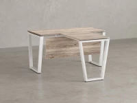 Стол с брифингом с парящей столешницей на U-образных опорах с экраном ЛДСП RM047-12x7 1200x1900x750 Дуб Маувелла/Белый