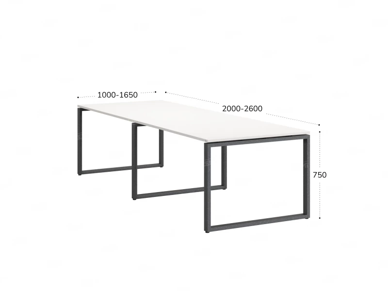 Cтол для переговоров, на О-обазном каркасе 2500x1200x750 RM081-250x120 Белый/Серый