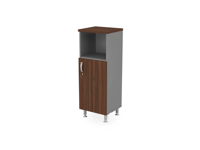 BRL RB048-45х43R Шкаф-стеллаж узкий 3 уровня правый 450х430х1290 Орех Вармия/Серый вулканический